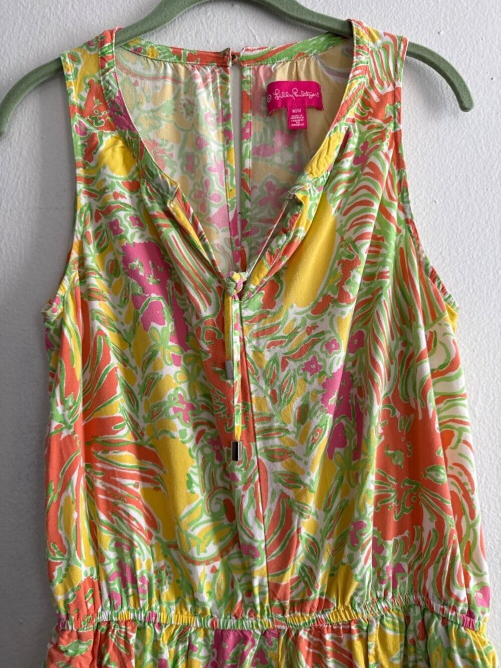 Lilly Pulitzer Sleeveless Challis Romper the "Happy Place" floral print Size M